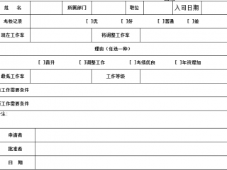 变更工资申请表