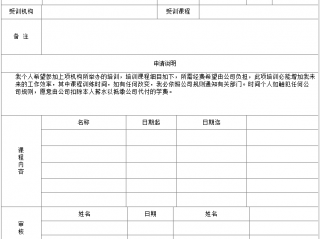 个人外部培训申请表